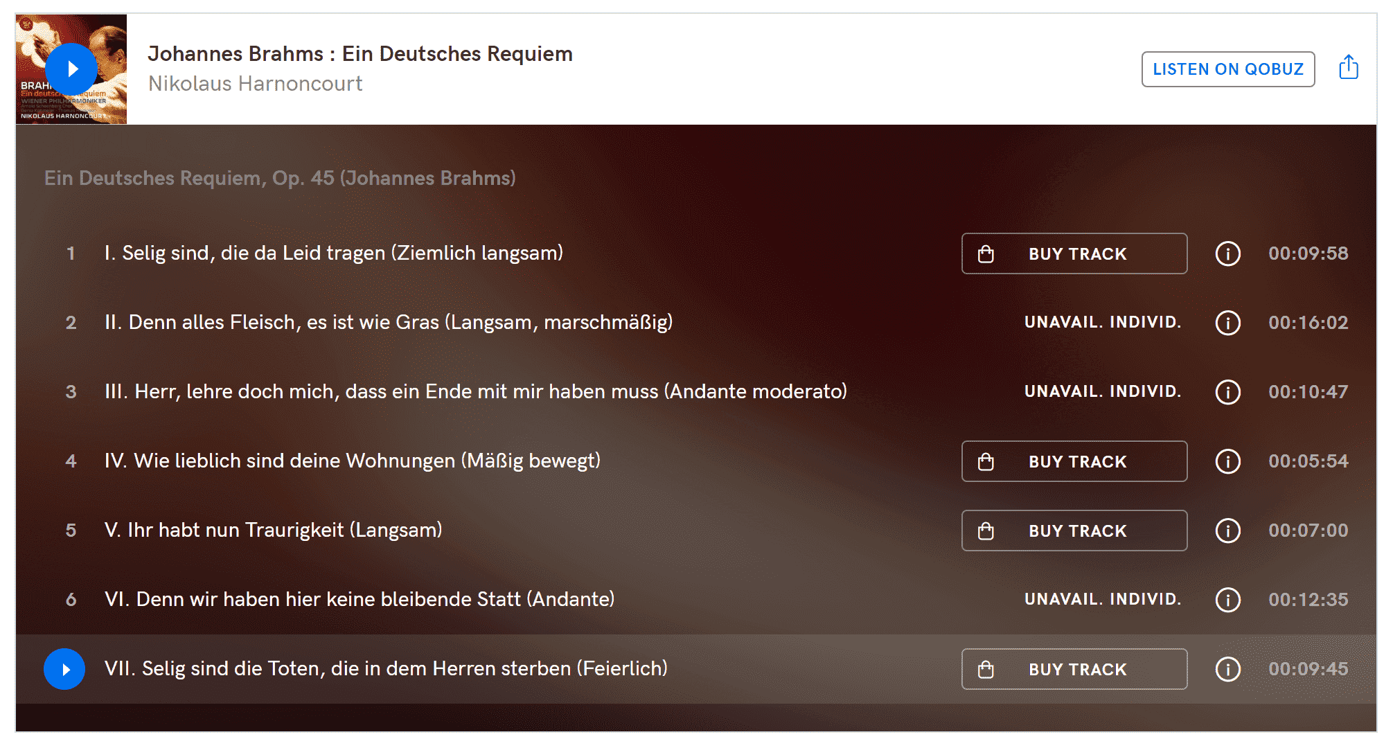【Qobuz】 Johannes Brahms : Ein Deutsches Requiem